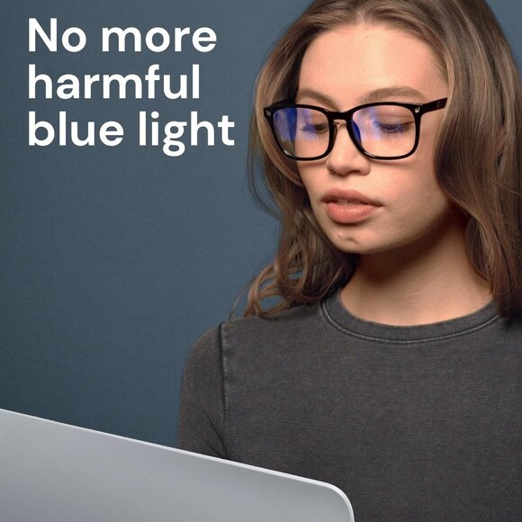 ⚡Men Black & Transparent Blue Blue Light Blocking Anti UV Ray Computer Glasses - Picture 2 of 7